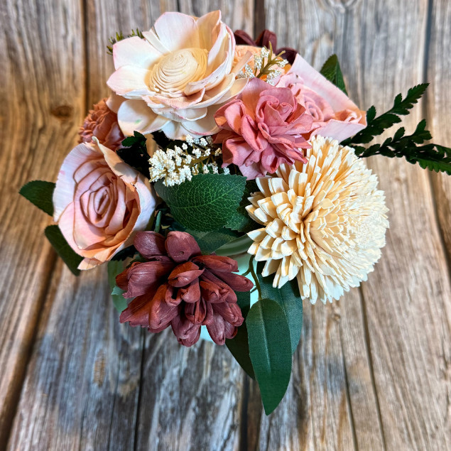 Sola Wood Floral Arrangement 16oz Mason Jar Personalized Custom Home Decor Gift