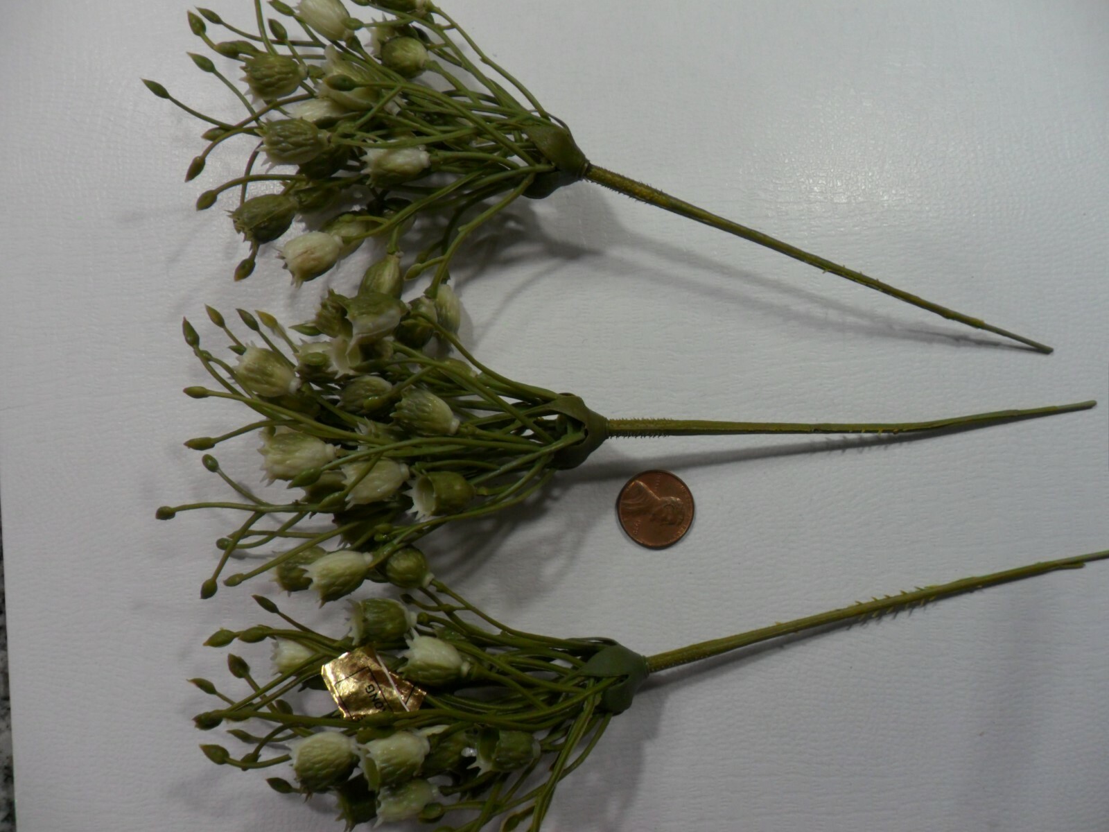 Vintage Plastic Bell Flower Bunches – Variegated Green/White