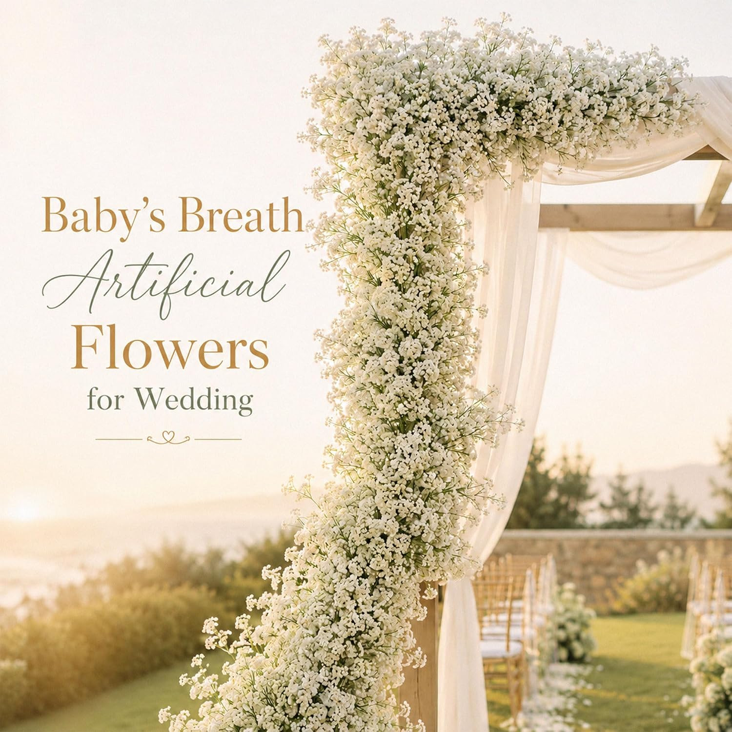 150Pcs White Baby’S Breath Artificial Flowers Bulk for Weddings | Pure White Fau