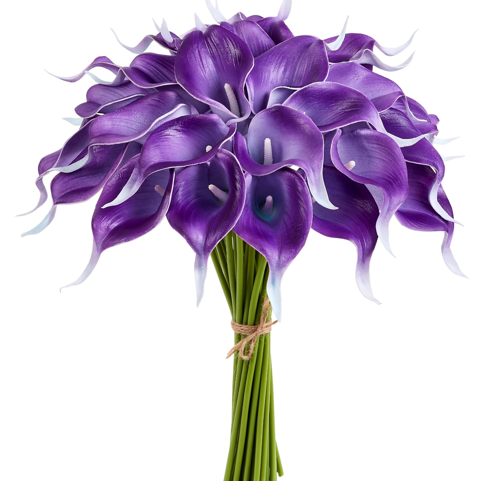 12Pcs Pruple Calla Lily Artificial Flowers for Wedding Bouquet