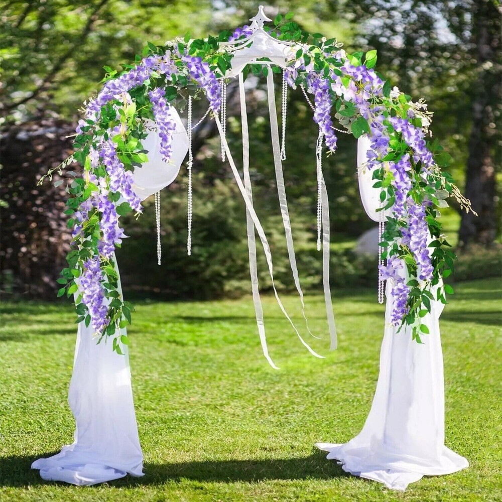 24pcs Artificial Wisteria Vine Garland Fake Flower Plant Garden Wedding Decor US