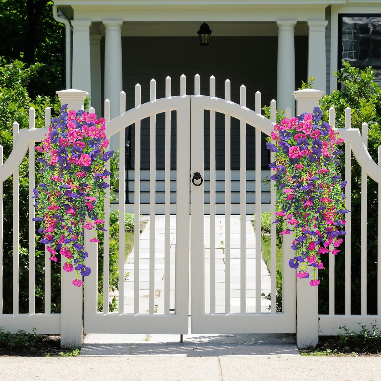 4PCS Artificial Hanging Flowers,Artificial Flowers for Outdoor Decor Suitable…