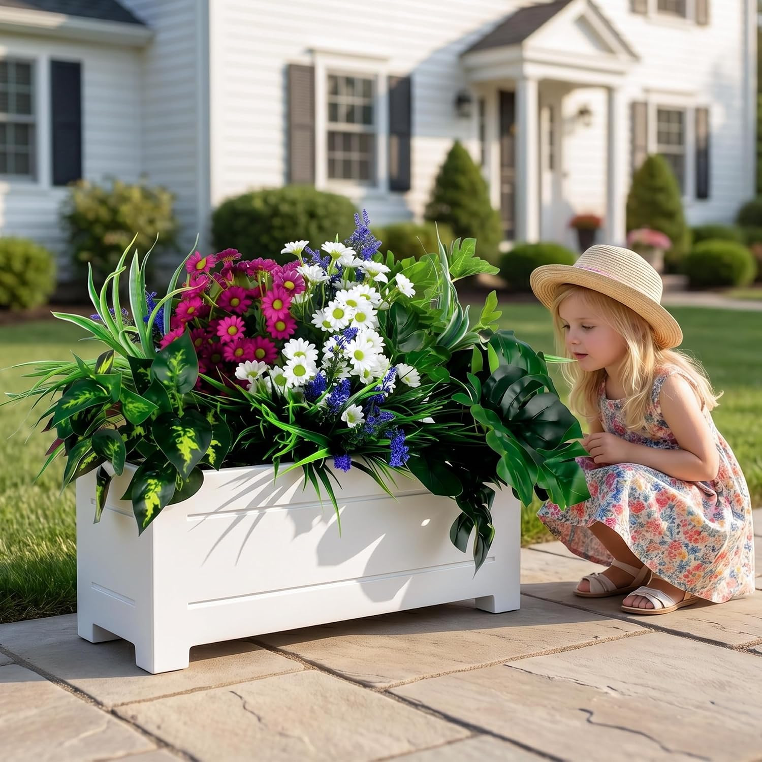 19PCS UV Resistant Artificial Plants for Outdoor Garden & Patio Decor