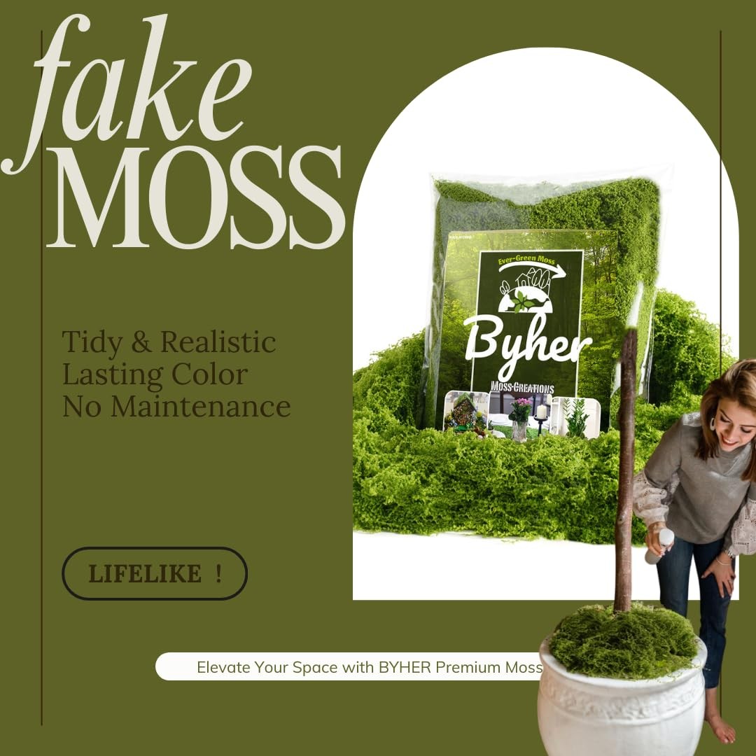 Fake Moss for Crafts – 3.5OZ Fluffy Cloudlike Artificial Moss for Potted Plan…