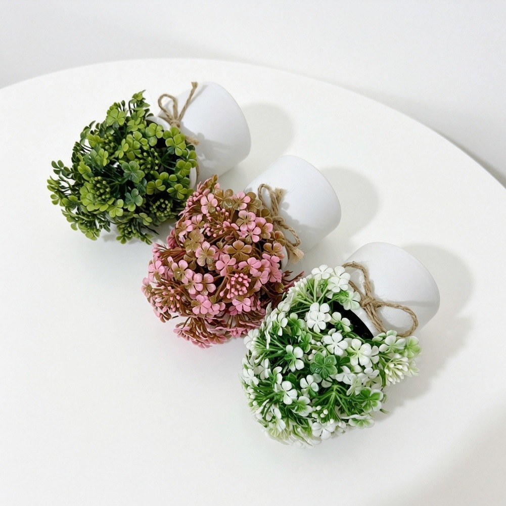 Artificial Orchid Bonsai Decor Plastic Fake Plant 16cm with 14 Lifelike Flowers