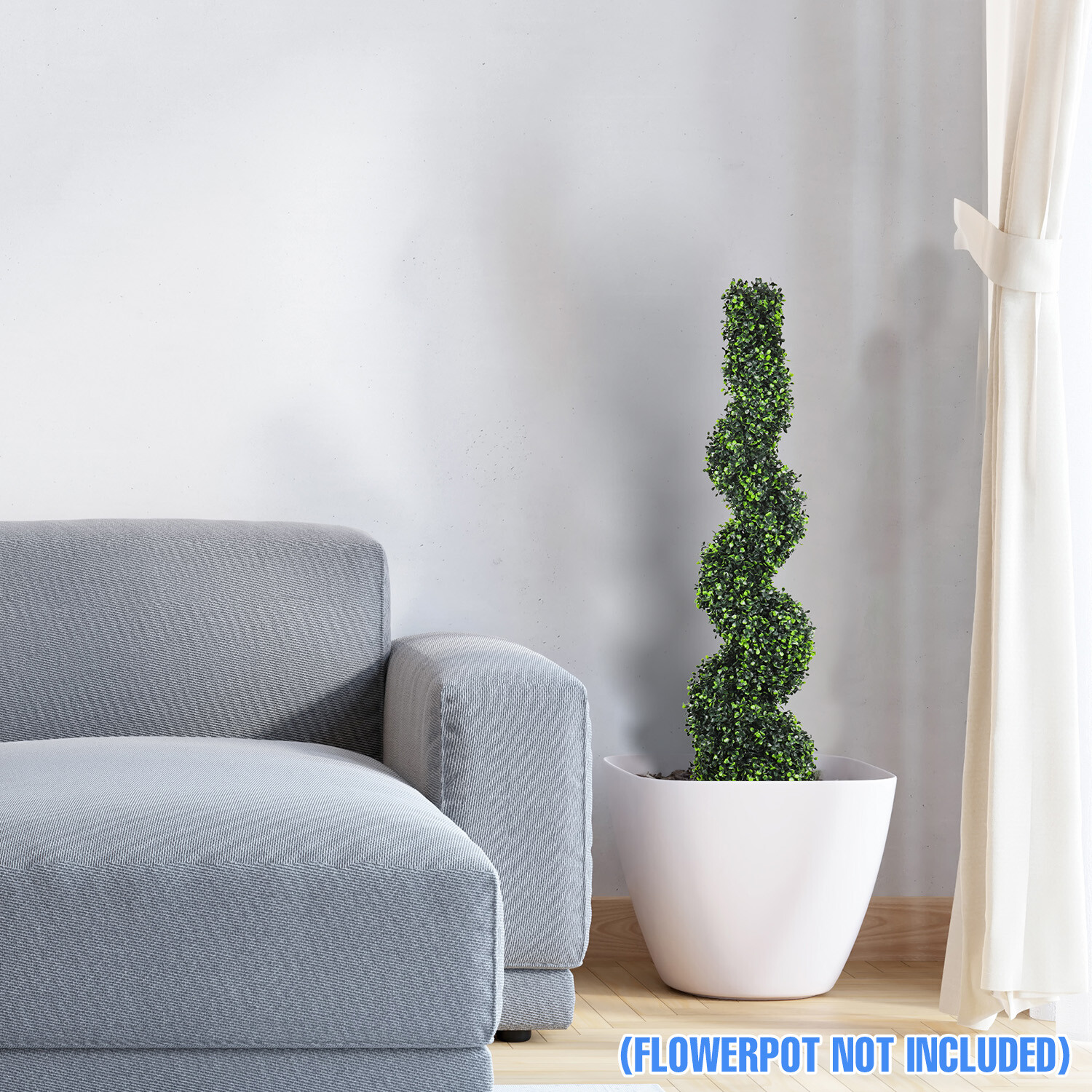 Artificial Tree Fake Spiral Boxwood with Plastic Pot For Indoor Outdoor Festival