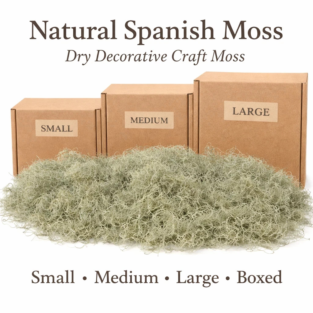 Natural Spanish Moss – Decorative Craft Moss for Planters, Terrariums & Wreaths