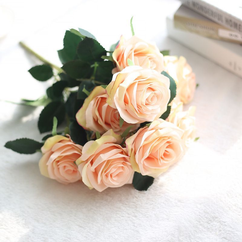 10 Heads Artificial Rose Flower Big Bouquet For Wedding Ornament Home Decor NEW