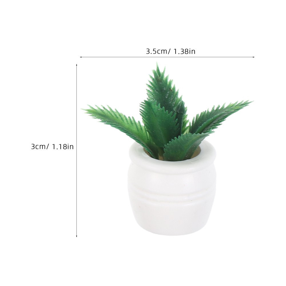 4 Pcs Dollhouse Simulation Potted Plant Mini Fake Plants Miniature Accessories