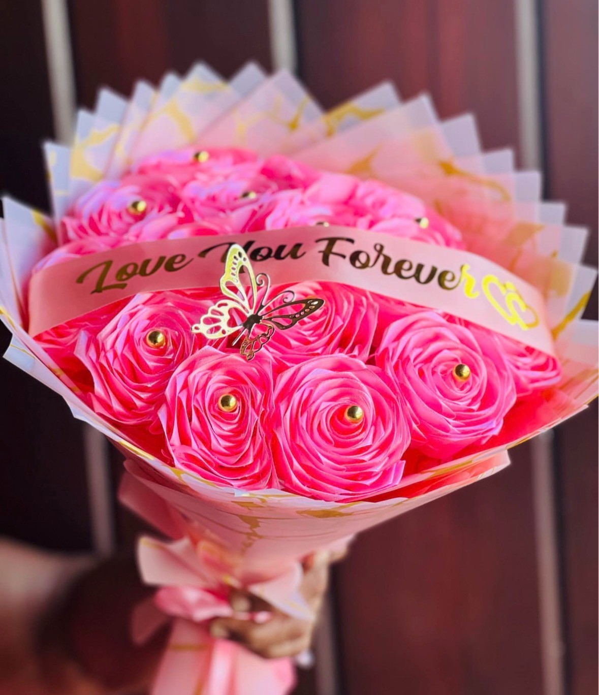 Pink Ribbon Rosen bouquet eternal stain flower bouquet