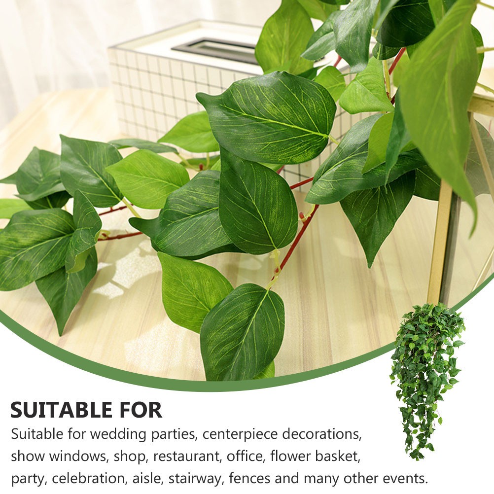 Green Simulation Rattan Wall Hanging Plant Decoration Silk Cloth 120 cm