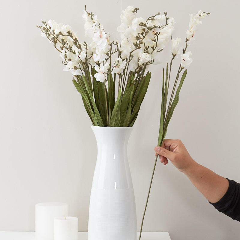 Package of 12 White Artificial Freesia 26″ Floral Sprays