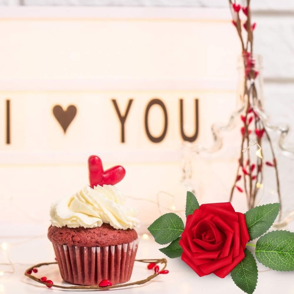 Versatile 25PCS Dark Red Foam Roses – Fuss-Free Decorations for All Occasions