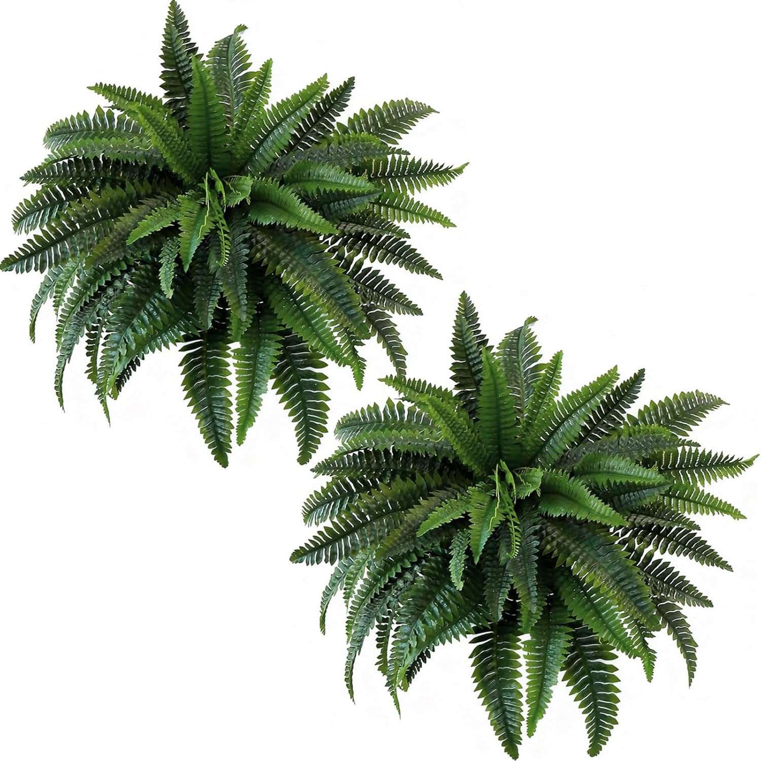 Large Artificial Boston Fern Bush – 2 Pack for Indoor & Outdoor Decor