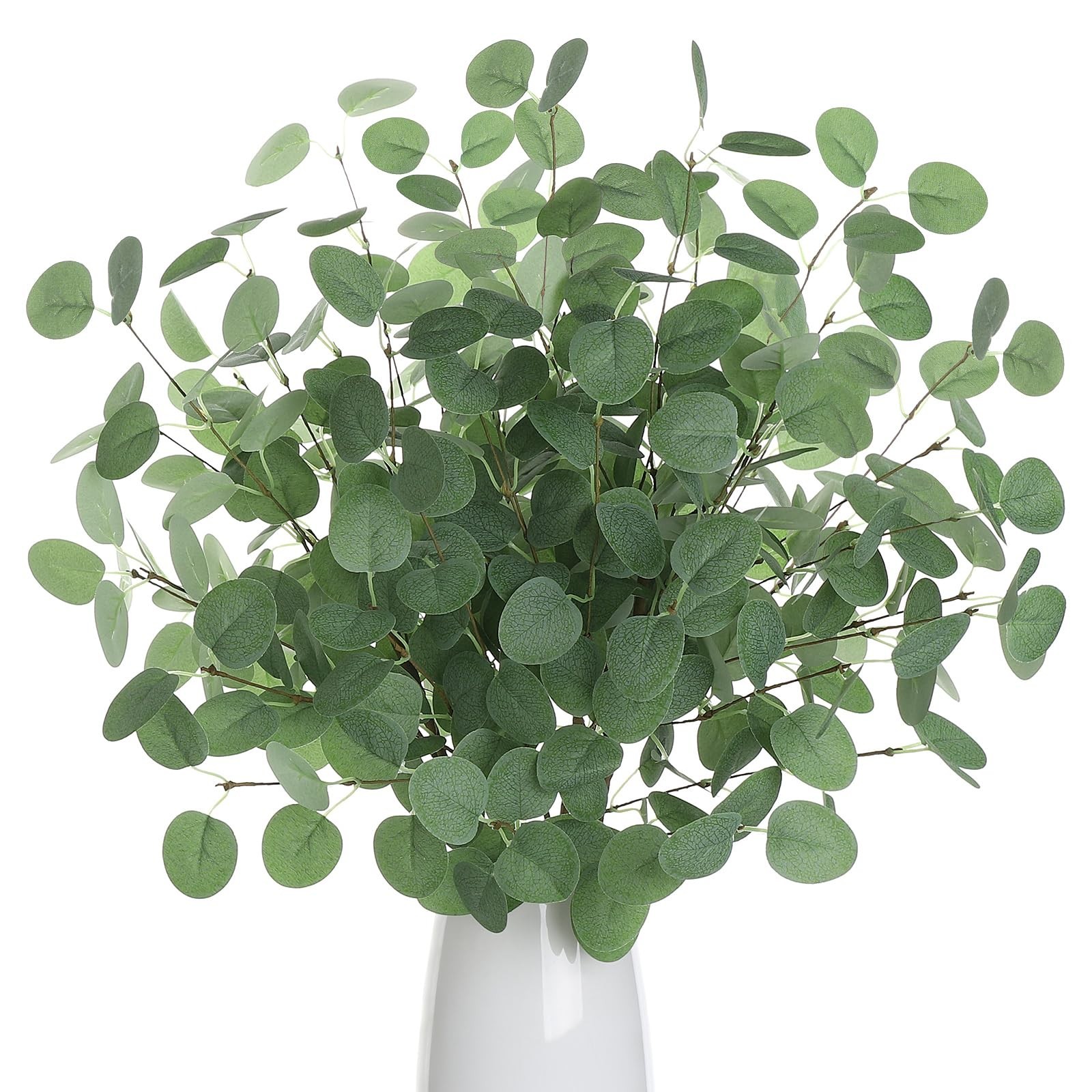 6pcs Eucalyptus Stems – Artificial Greenery Leaves, Faux Floral Bouquet for Home