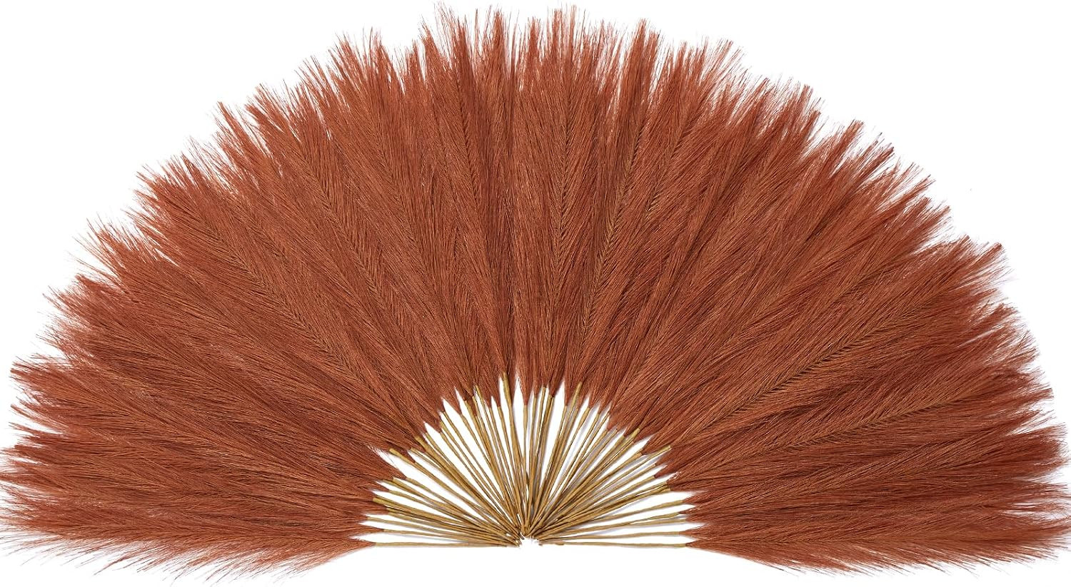 60PCS 17.7″ Burnt Orange Pampas Grass Decor for Vase Filler Home | Artificial Sh