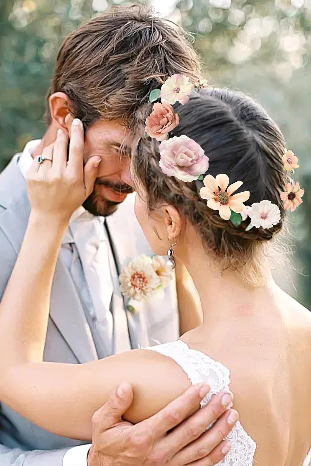 Fake Flower Heads Mini Artificial Flower Nude Color Faux Dahlia Rose Flowers for
