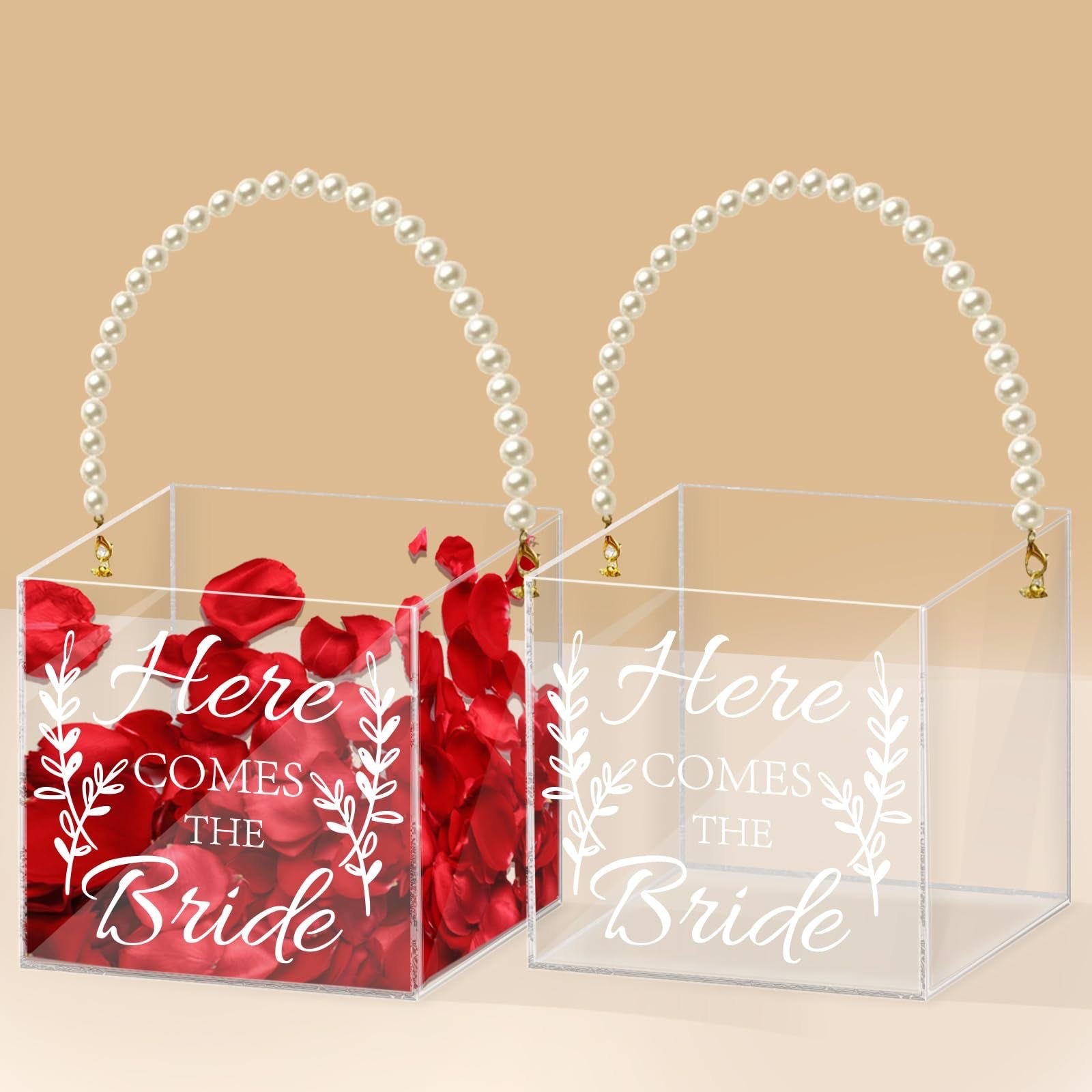 2pc Acrylic Clear Flower Girl Baskets