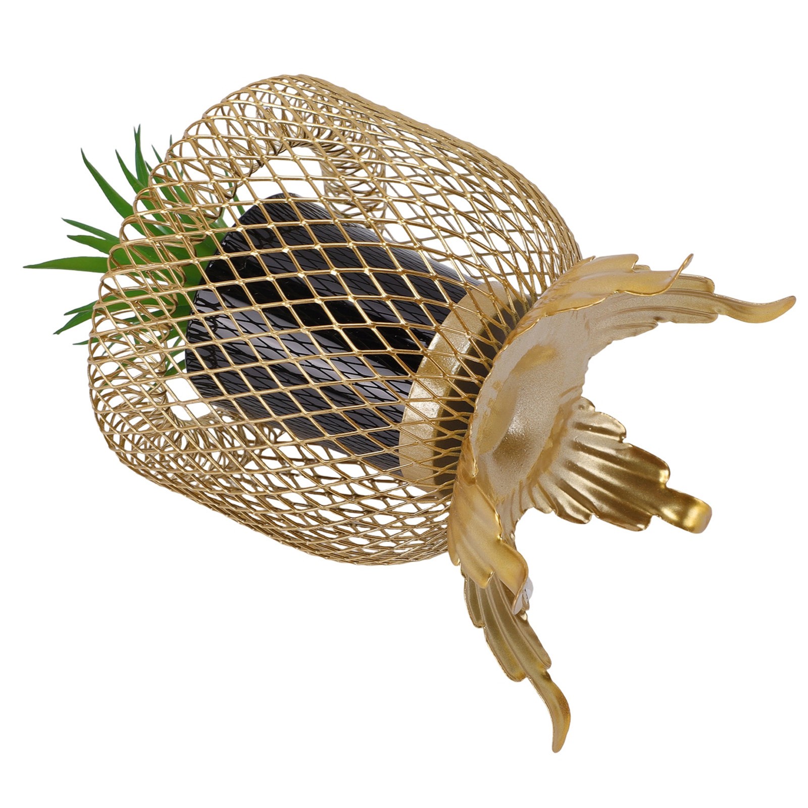 Small Fake Plant With Metal Cage Decorative Potted Artificial Succulent For Home