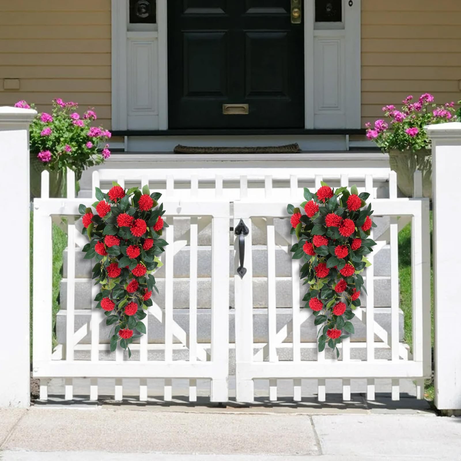 2Pcs Artificial Flowers for Outdoors Faux Outdoor Flowers for Planters UV Res…