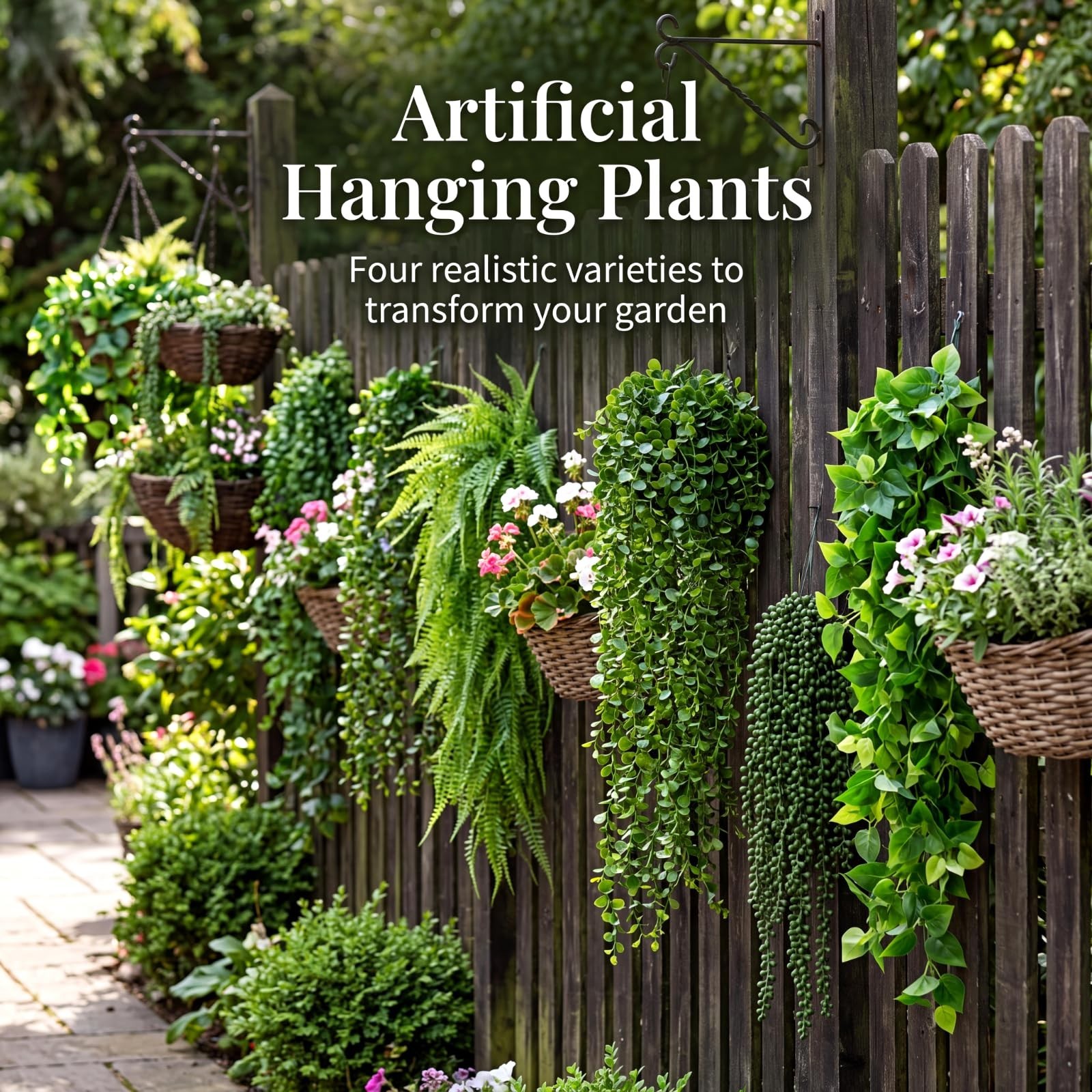 72 Pcs Artificial Hanging Plants – Fake Ferns, Ivy, Eucalyptus, Wall Decor, Indo
