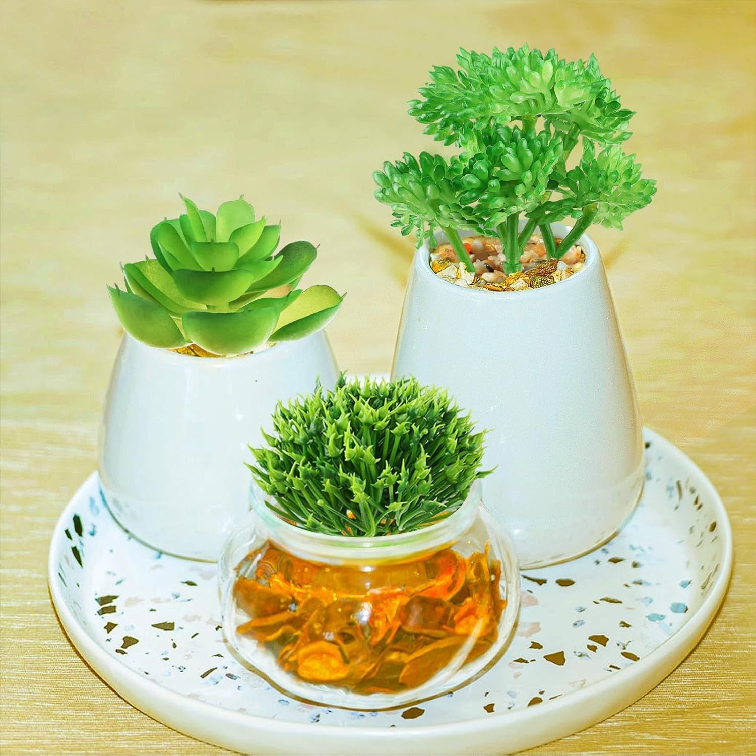 Realistic Hand-Painted Mini Succulents – Perfect for DIY Crafting & Decoration