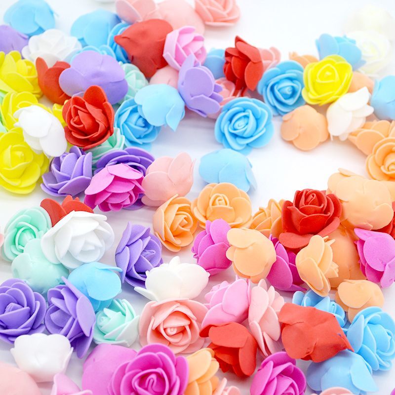 100/200pcs 3.5cm Mini Artificial Rose Flower Heads For Home DIY Scrapbook Decor