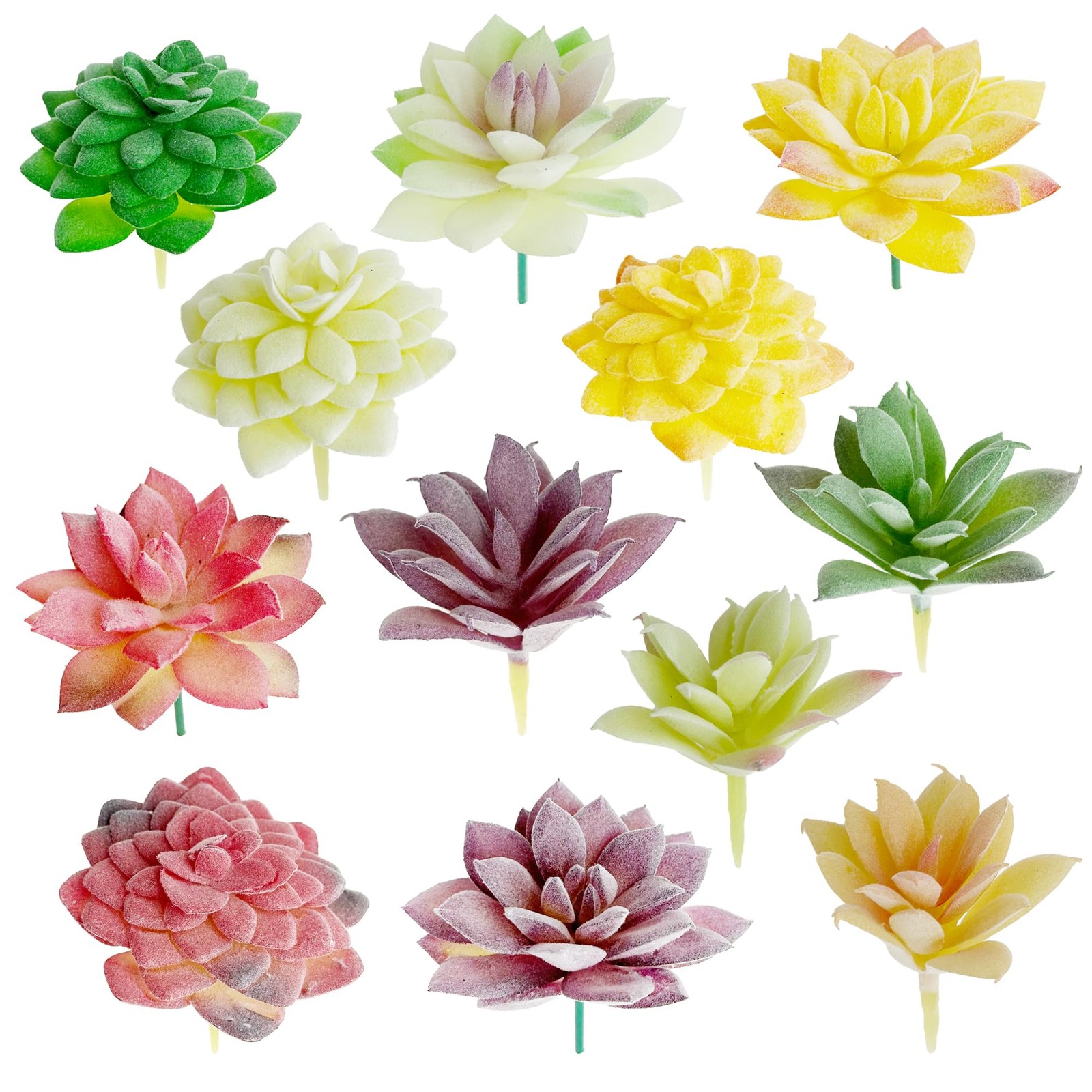 12 PCS Assorted Artificial Faux Succulent Pick Fake Plant Garden Arrangement
