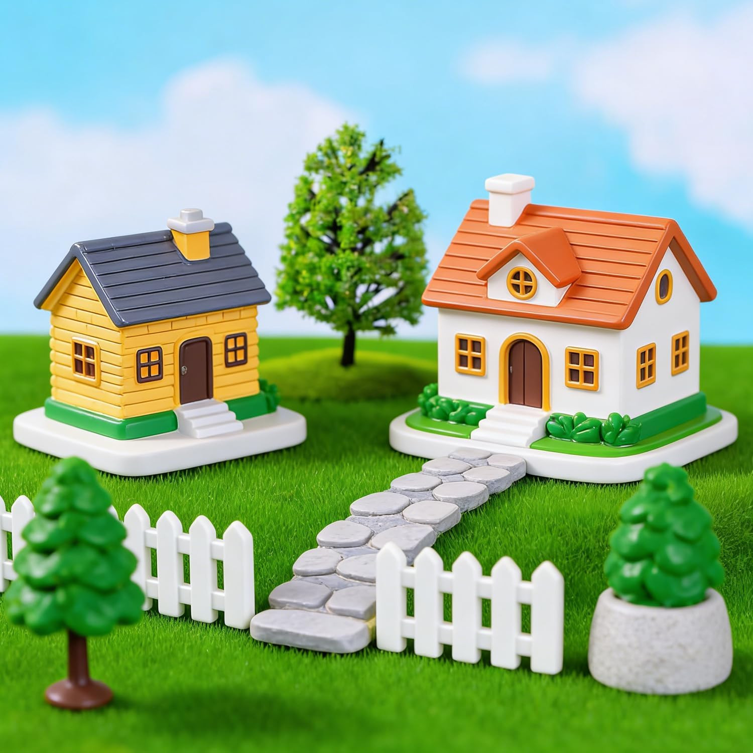 2 Pack Fake Grass Decor, 6″X6″ Artificial Grass for Fairy House, Miniature Dollh