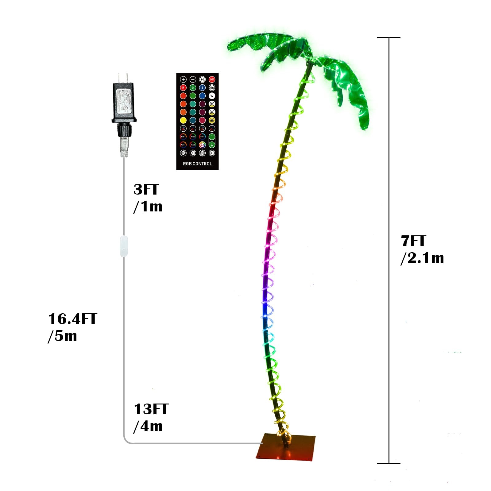 7FT Smart Lighted Palm Tree, Color Changing, Timer, Waterproof, APP & Remote,…