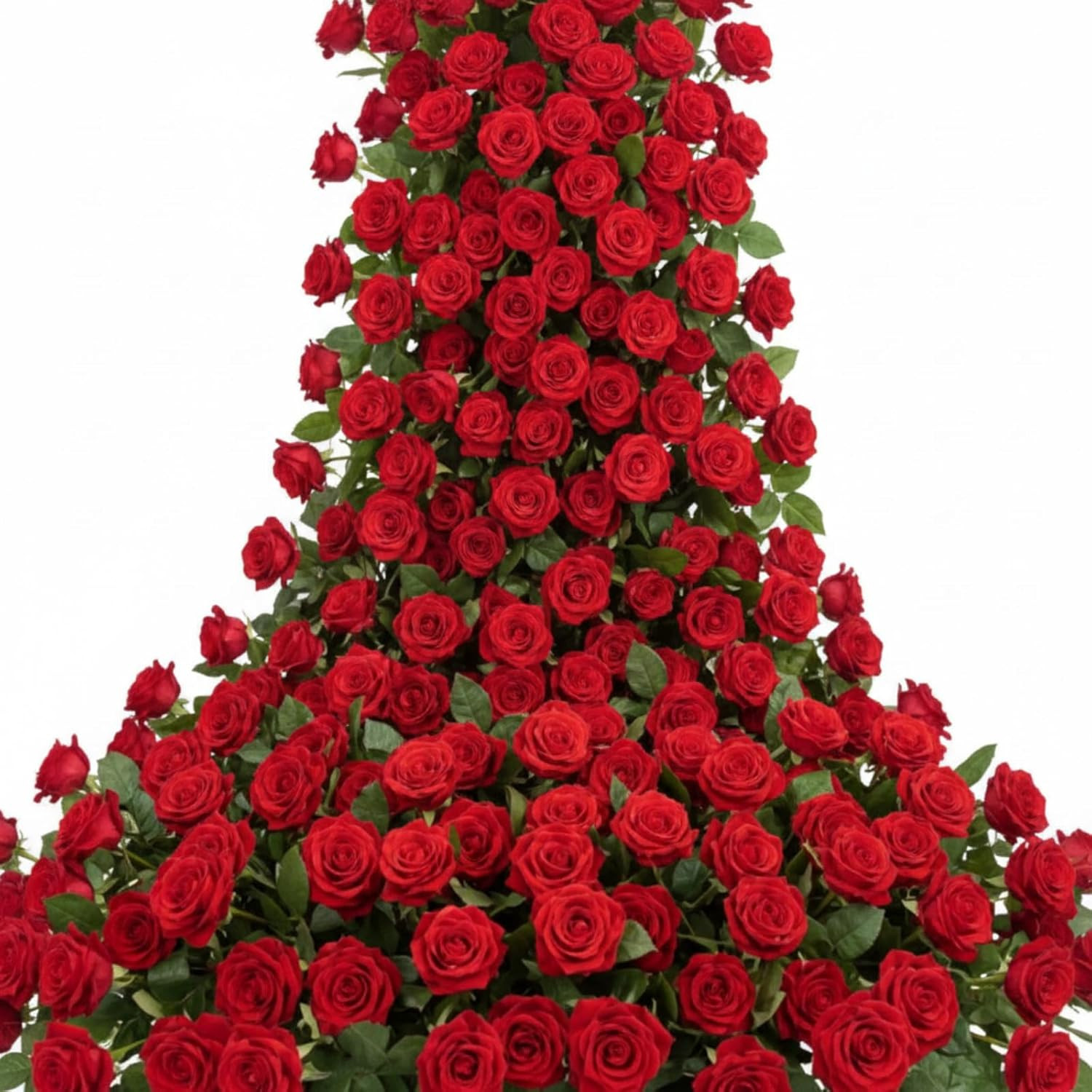 1000 Pcs Red Silk Roses – Realistic Faux Flowers for Weddings & Events