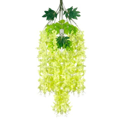 5 Pack Wisteria Hanging Flowers Garland, 3.77 Feet Artificial 5 PCS Green
