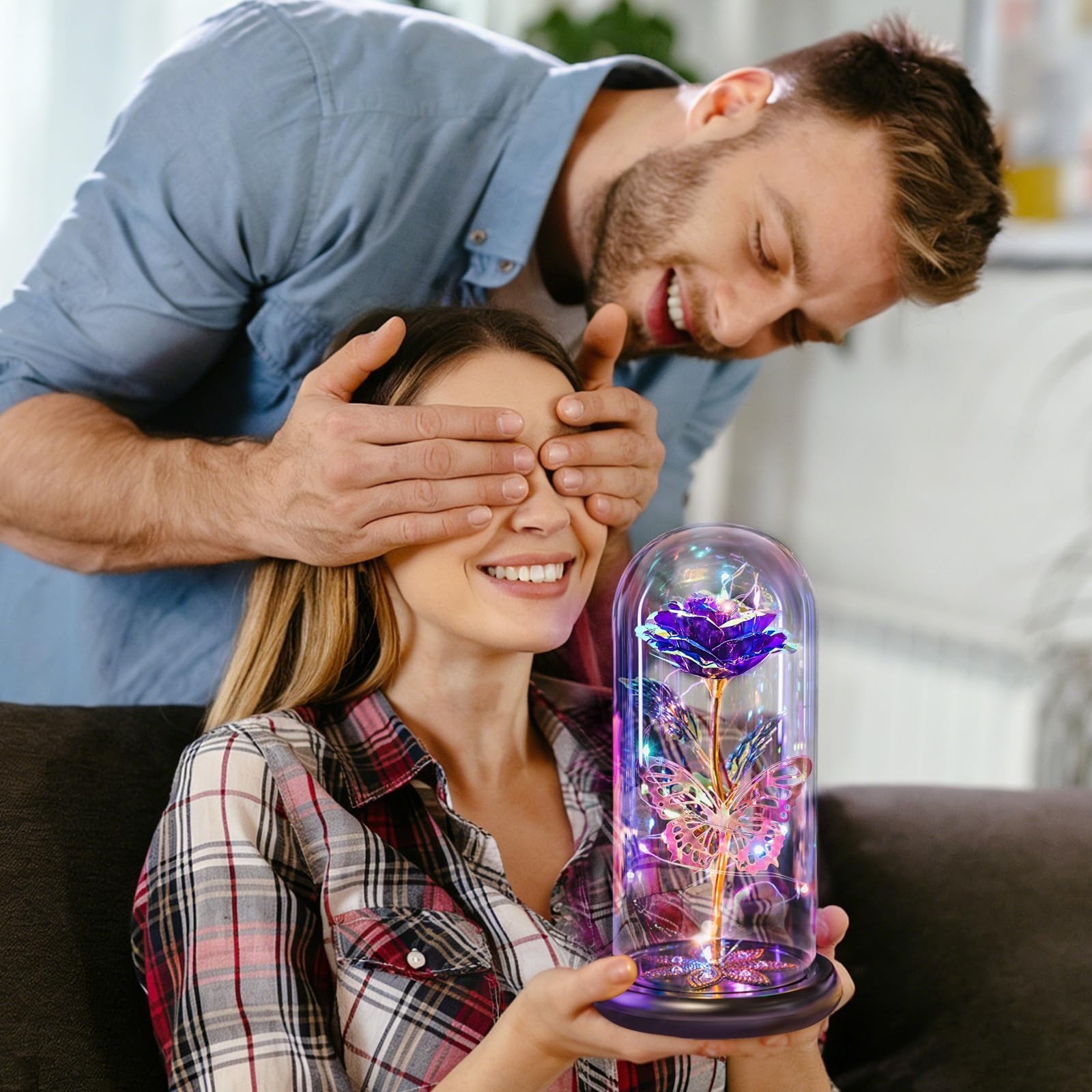 Eternal Crystal Rose in Glass Dome – Mother’s Day Flowers & Gifts for Mom, Wife,