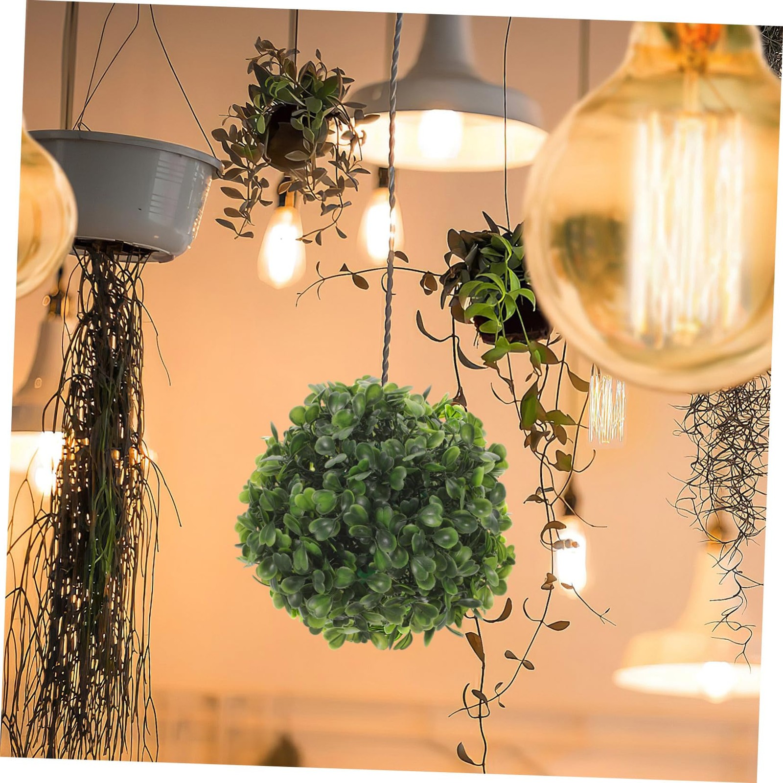 8 Pcs Decorative Hanging Simulated Grass Balls For Party Ceiling Decor