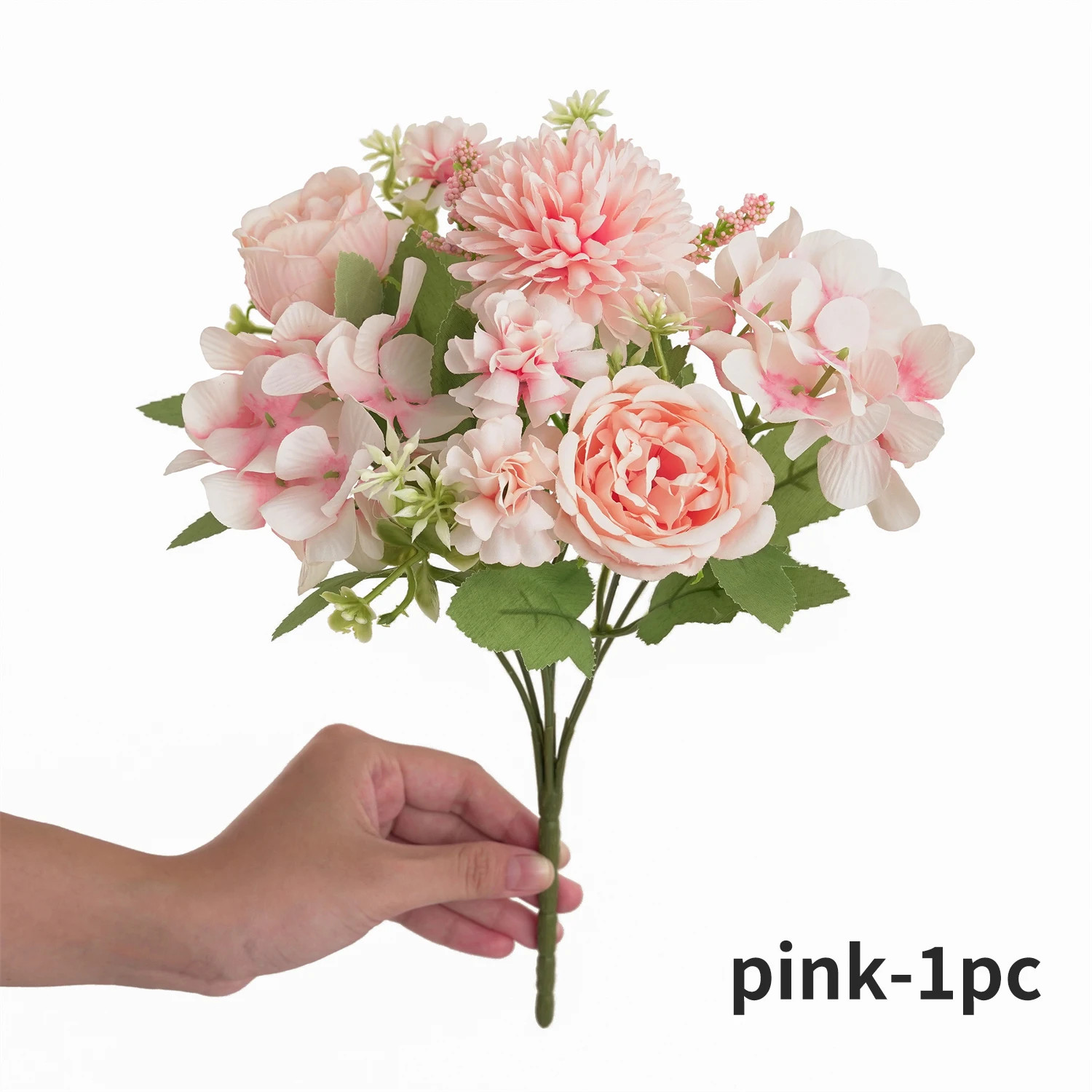 1/4Pcs Realistic Artificial Flower Bouquet, Reusable Faux Peony Chrysanthemums H