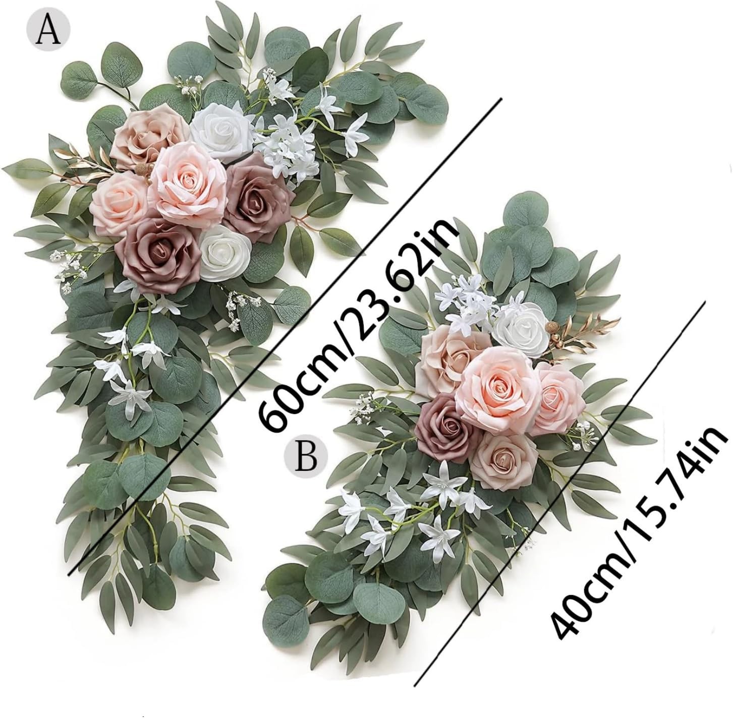 Wedding Arch Flowers Set of 4 Artificial Flower Swag Wedding Faux Floral Swag