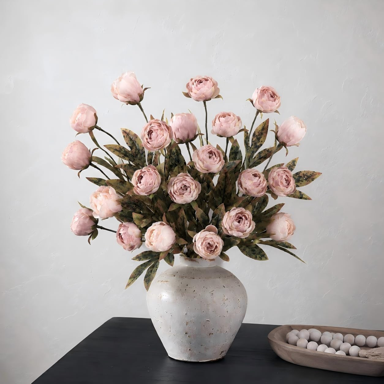 8 PCS 18″ Real Touch Faux Peony Stems for Wedding Decor & Floral Arrangements