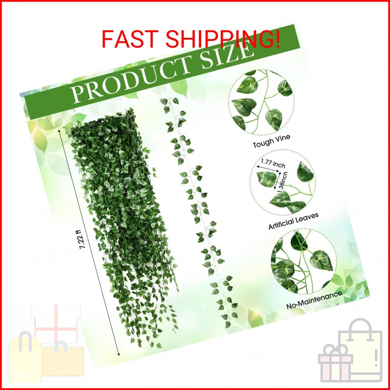 Yuxung 24 Pcs 158ft Fake Vines Bulk Artificial Ivy Garland Greenery Hanging Vine