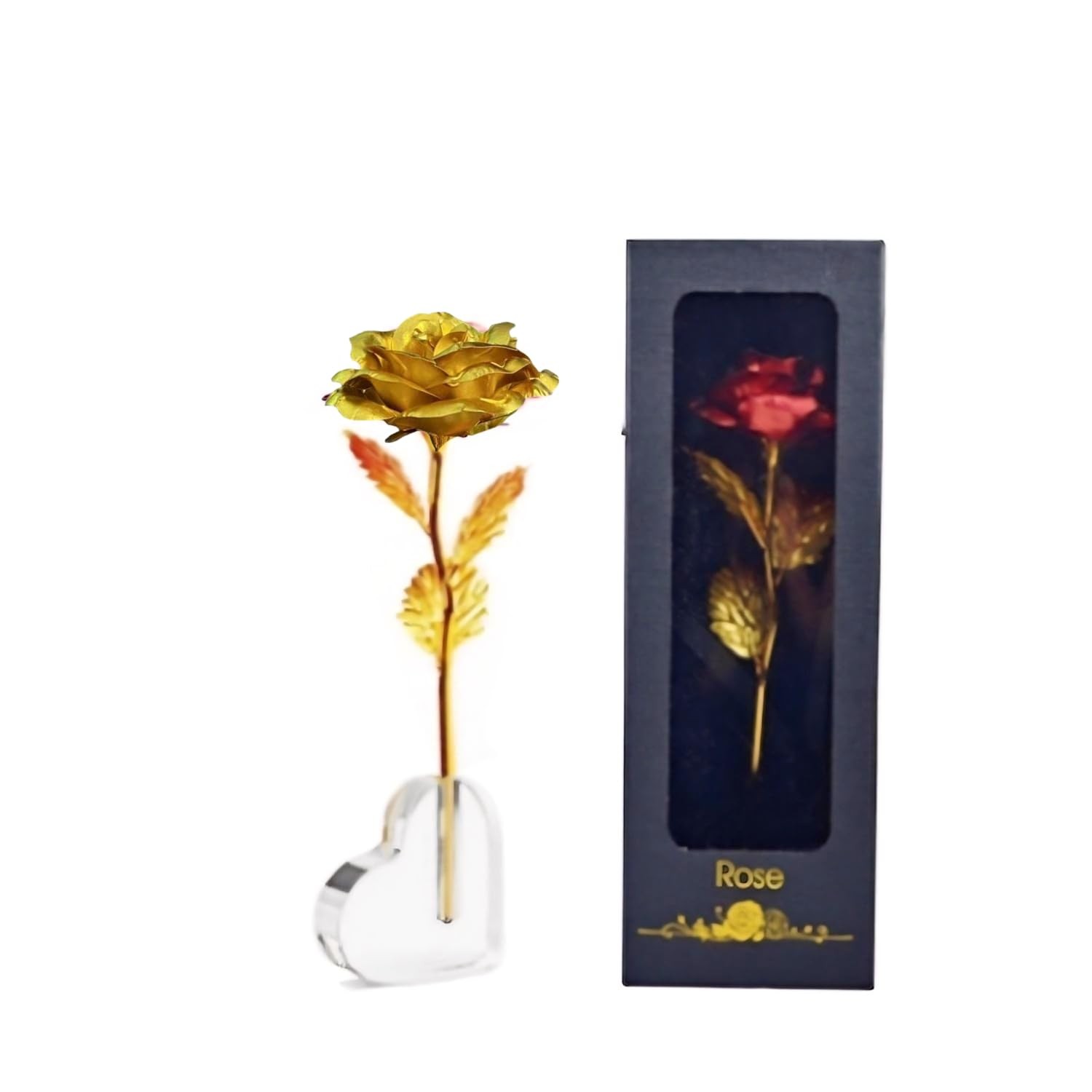 Gold Dipped Rose, Eternal Long Stem Golden Rose | Luxurious Romantic Gift for…