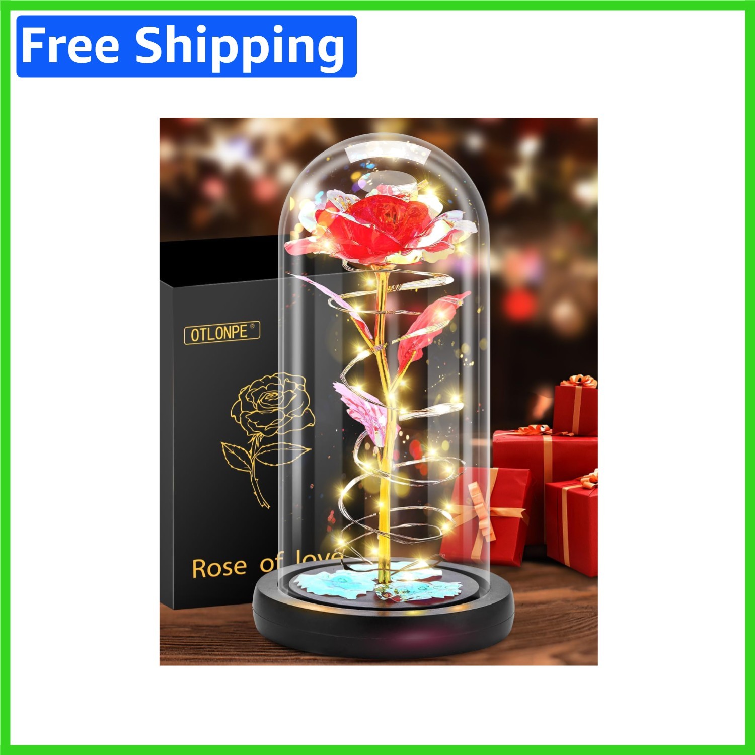 Magical Red Glass Light-Up Rose – Everlasting Gift for Mom and Loved Ones