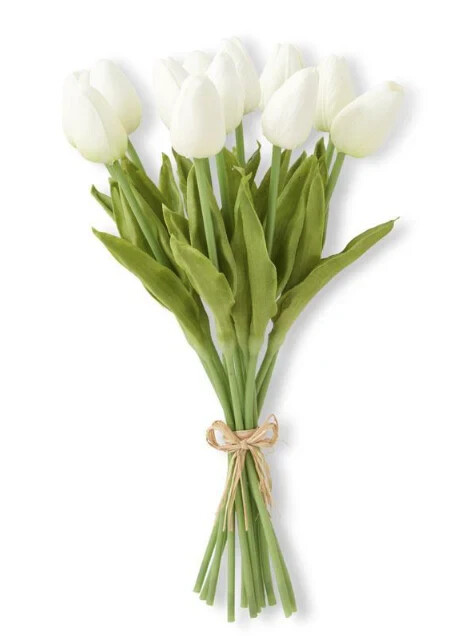 K&K Interiors Real Touch Mini Tulip Light Purple 11399B-WH 13.5″ 12 Stem
