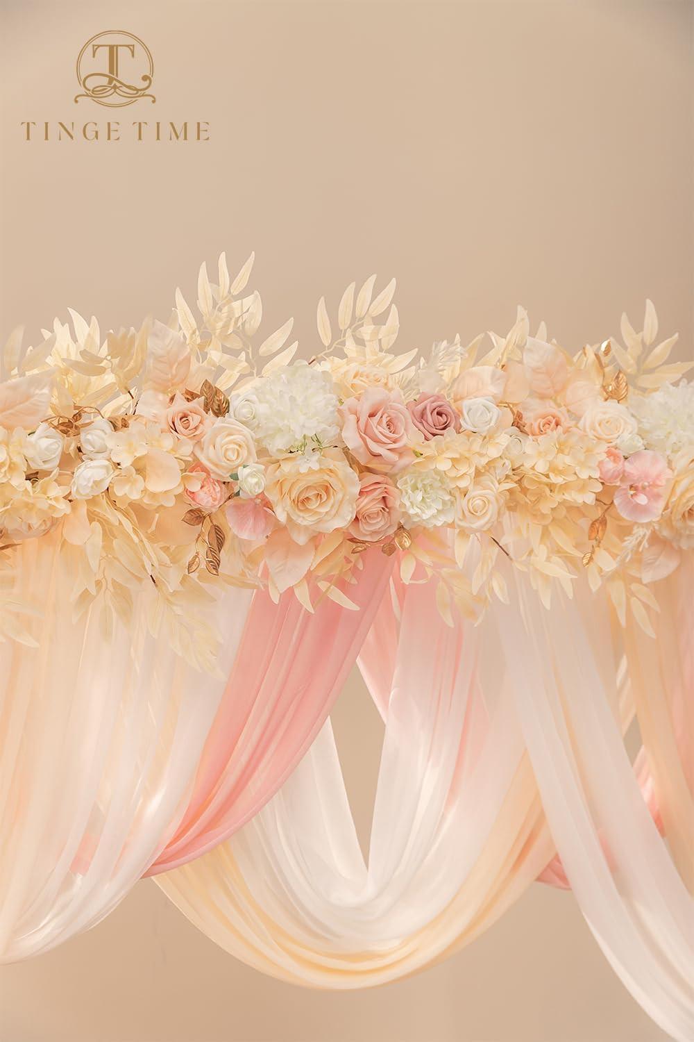 Champagne Pink Flower Garlands – 2 PCS Eucalyptus for Wedding & Home Decor
