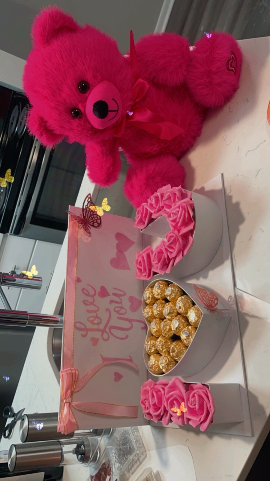 Box Gift I Love You With Chocolate For Woman with teddy