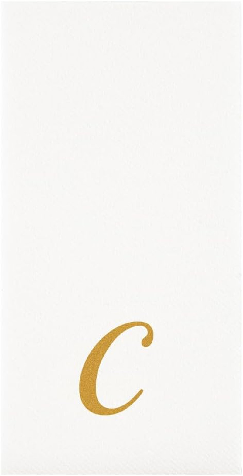 Luxenap 15.8 X 7.9 Inch Linen-Feel Guest Towels, 50 Lettered Hand Towels – Gold