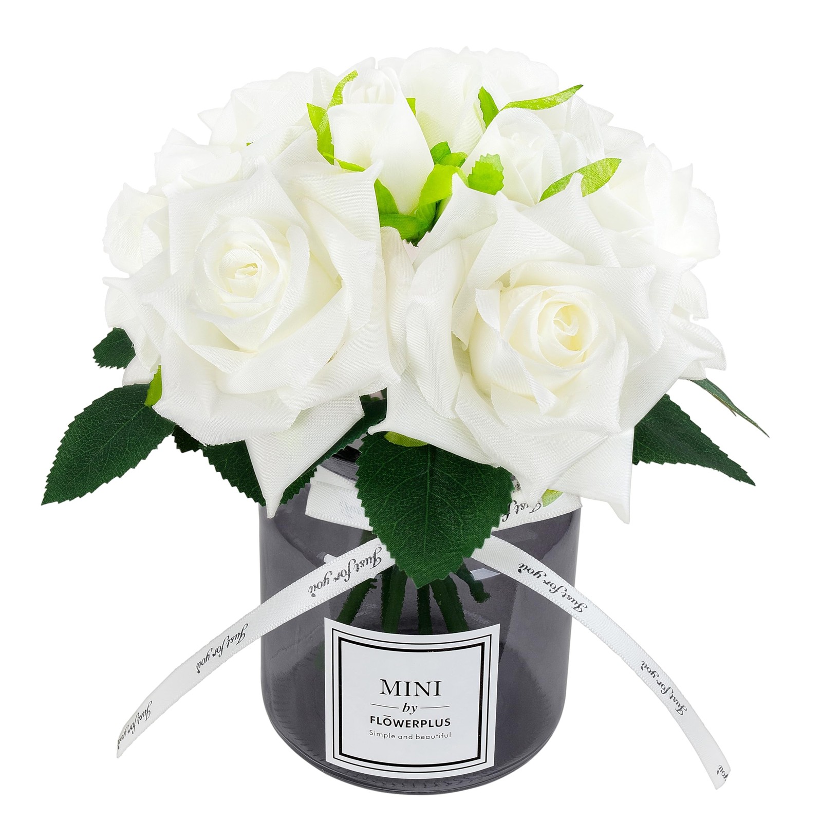 Artificial Flower and Glass vase, Silk Rose Flower Glass Bottle Set, Suitable…