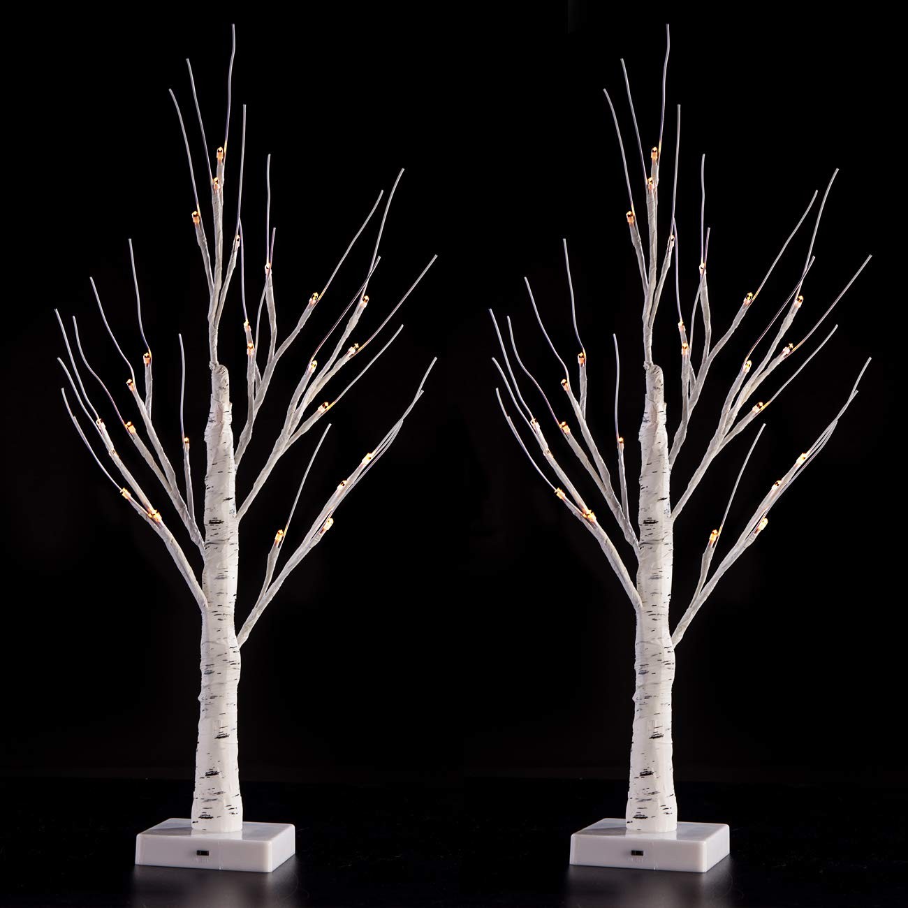 2PCS 2Ft 24 LED Birch Tree Light Bonsai Tree Light Warm White for Home Weddin…