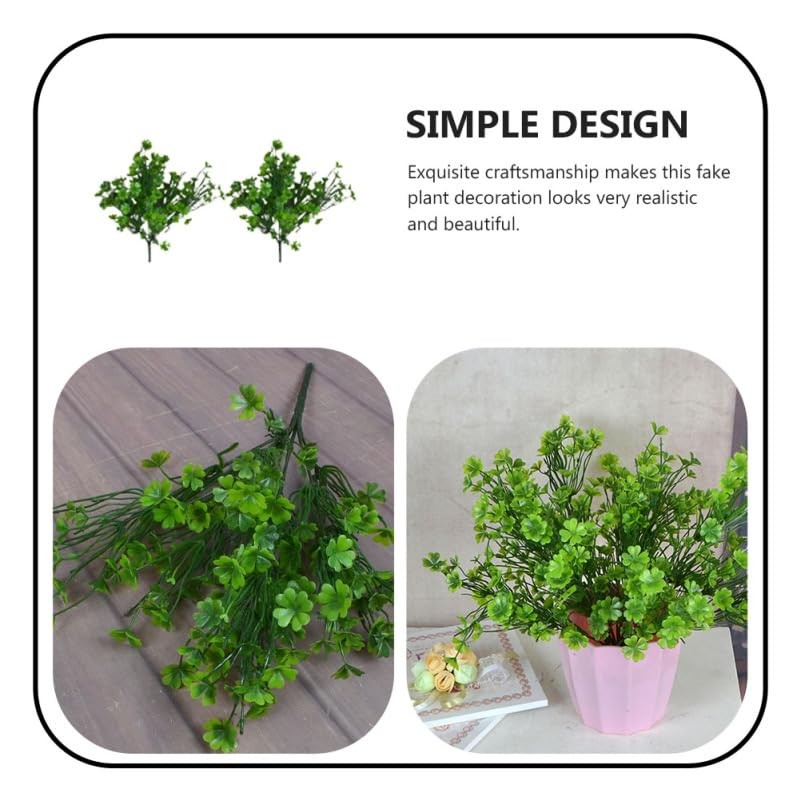 2 Pcs Artificial Four Leaf Clover Plants 15.7In UV-Resistant Silk Greenery, N…