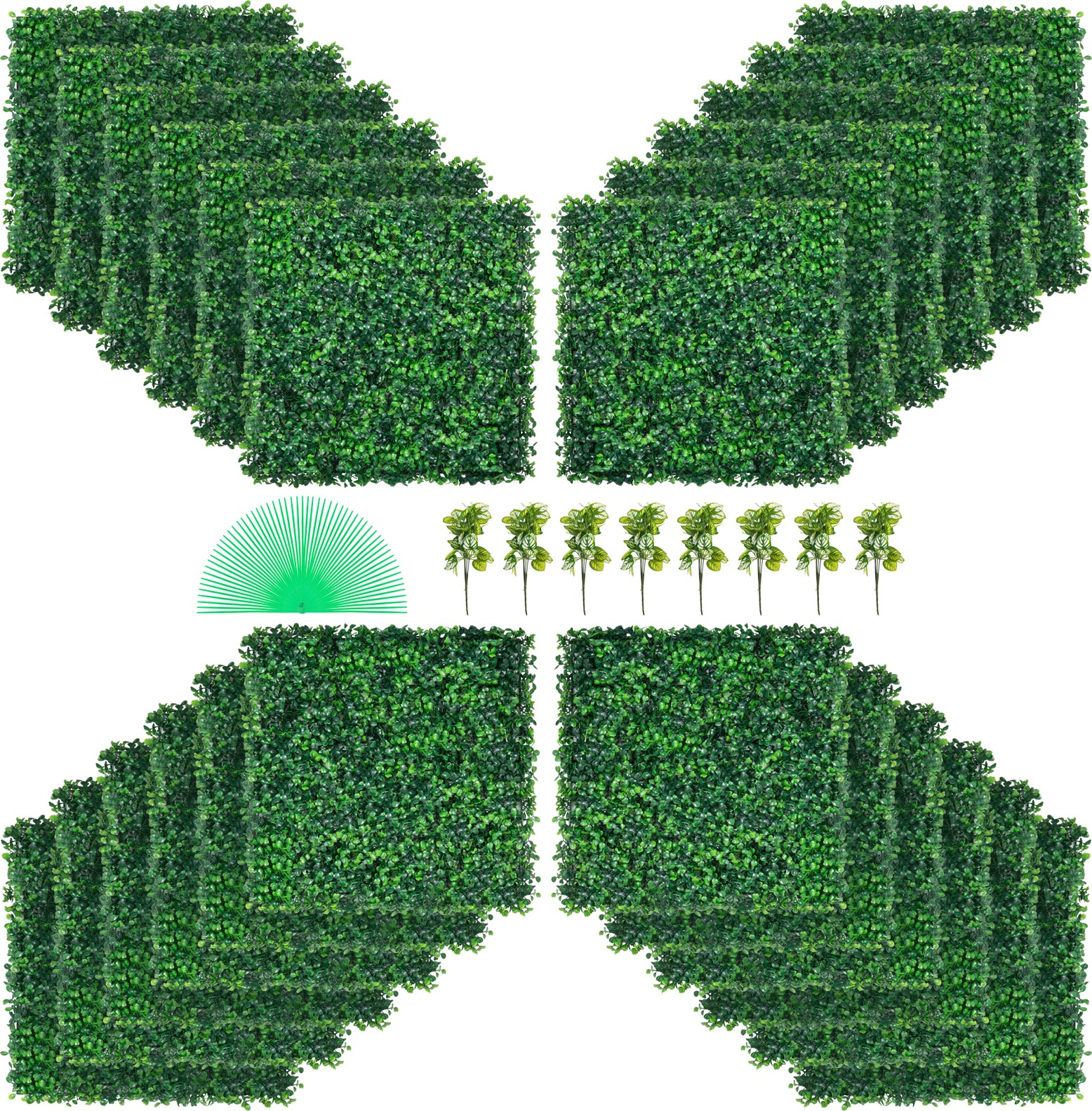 VEVOR Artificial Boxwood Panel, Boxwood Hedge Wall Panels UV 24pcs 20″ X 20″
