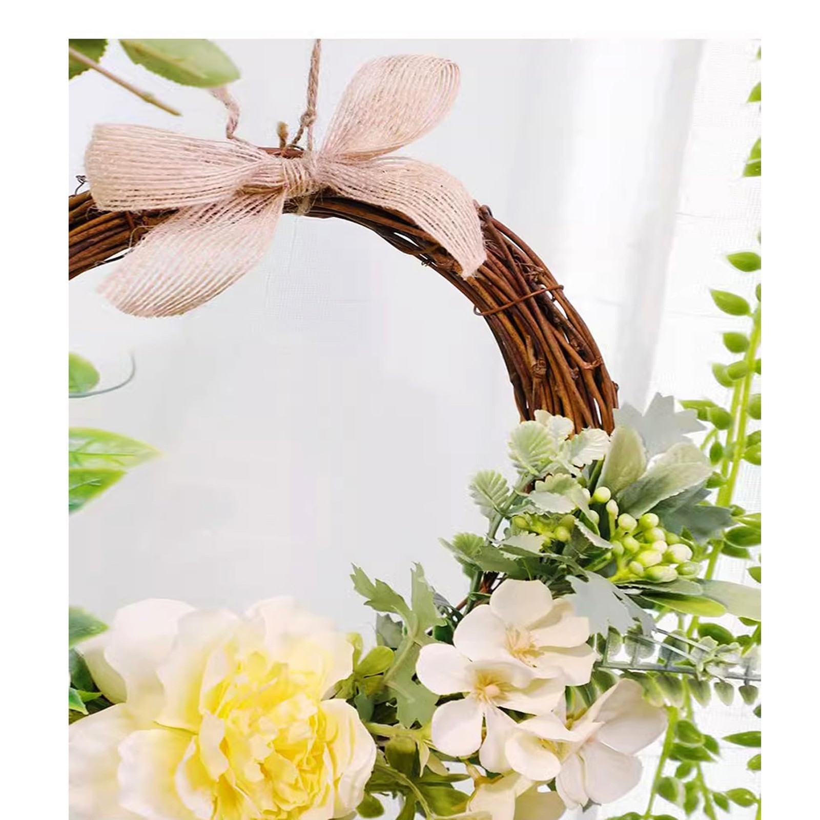 12PCS Small Round Grapevine Wreath 4Inch Rattan Wreaths for Easter Spring Candle