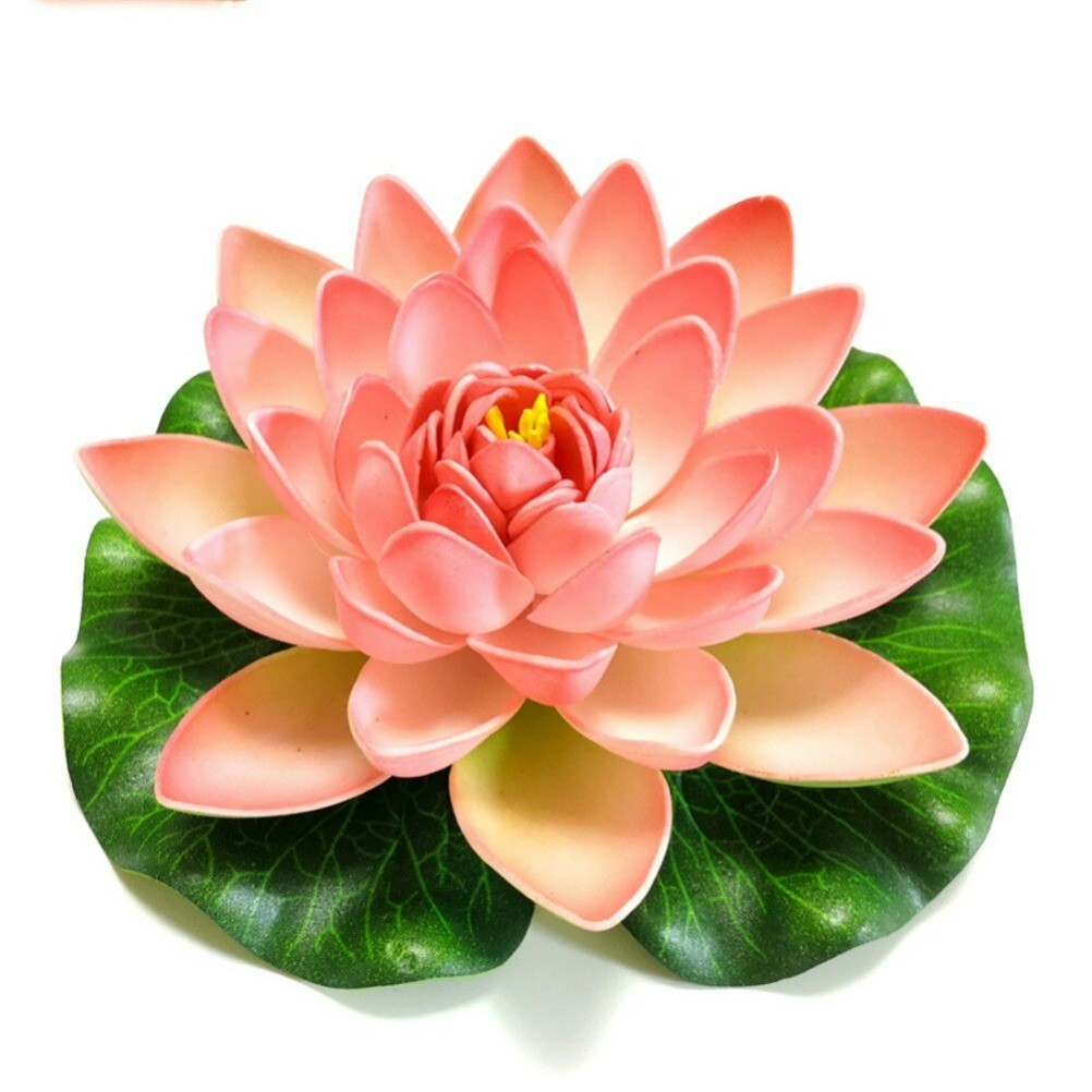 5PCS Artificial Lotus Water Lily Flowers Leaf Floating Pool Pond Plants Decor